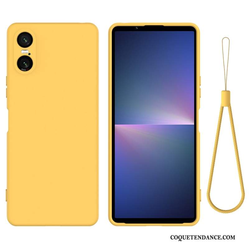 Coque Xperia 10 VI Silicone Liquide à Lanière