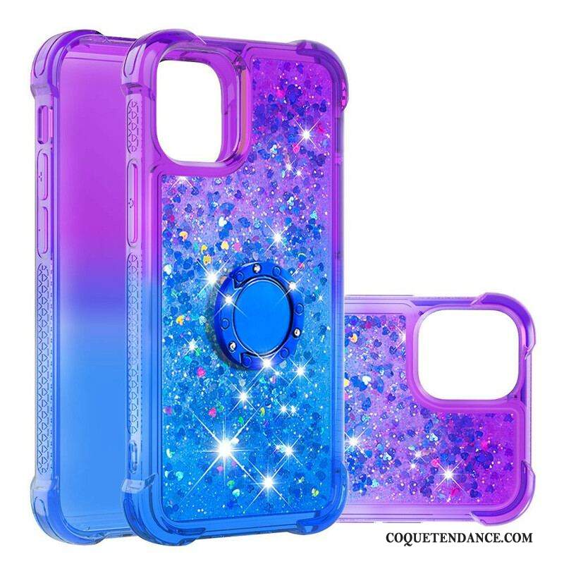 Coque iPhone 13 Mini Paillettes Anneau-Support