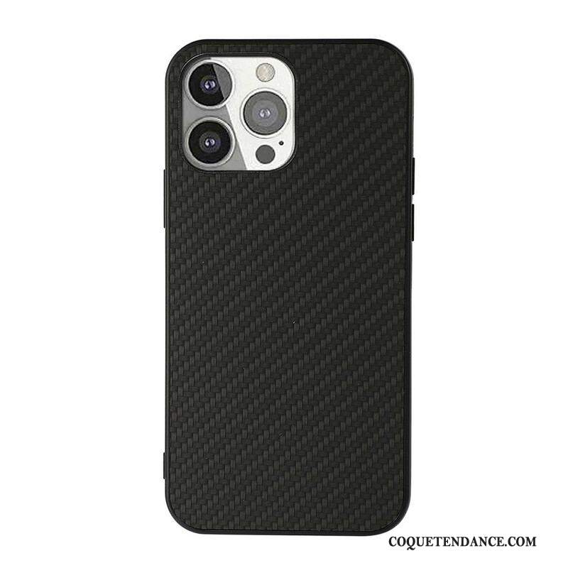 Coque iPhone 13 Pro Effet Cuir Texture Fibre Carbone