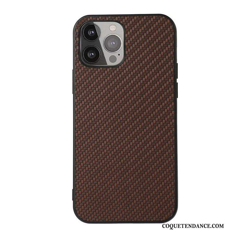 Coque iPhone 13 Pro Max Effet Cuir Texture Fibre Carbone