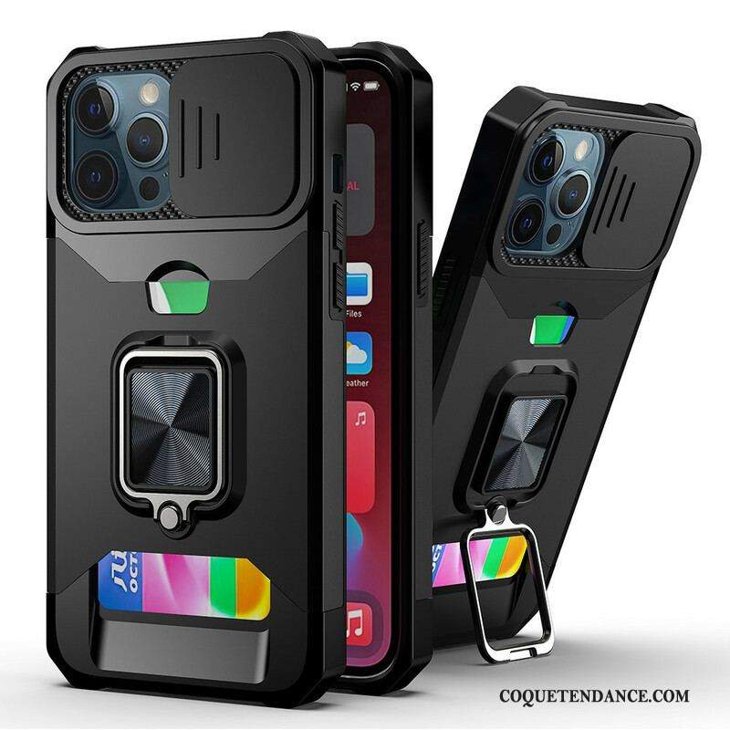 Coque iPhone 13 Pro Max Multi-Fonctionnelle Protège-Lentilles