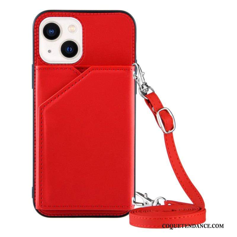 Coque iPhone 14 Bandoulière Porte-cartes