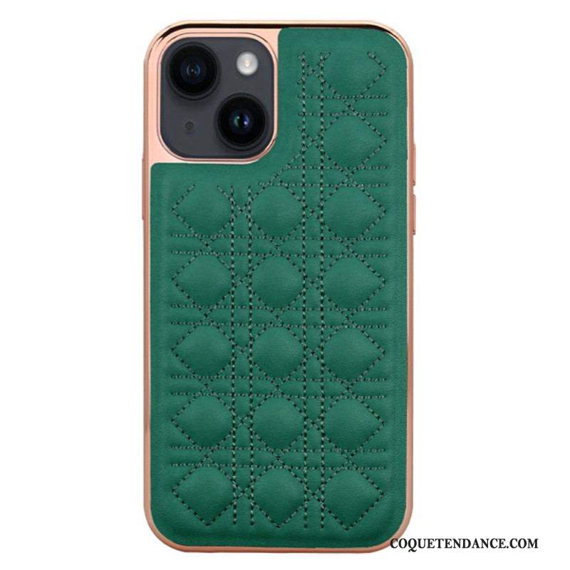 Coque iPhone 14 Plus Effet Cuir Couture VIETAO