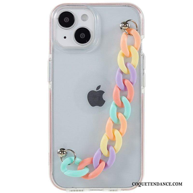 Coque iPhone 14 Plus Silicone Bracelet Perles