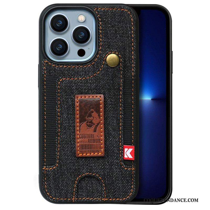 Coque iPhone 14 Porte-Cartes et Sangle Jeans