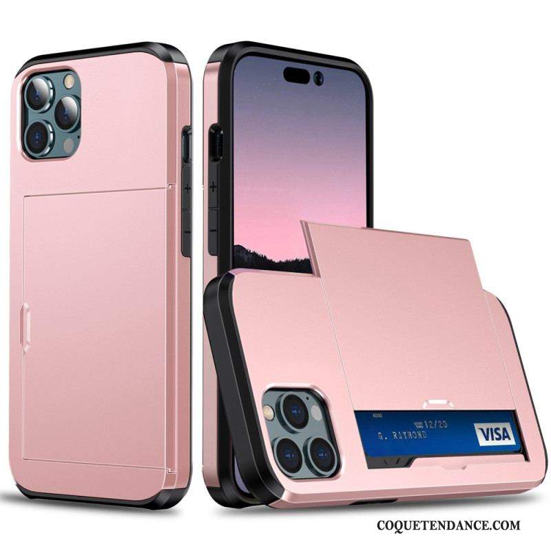 Coque iPhone 14 Pro Max Deux Porte-Cartes à Glissière