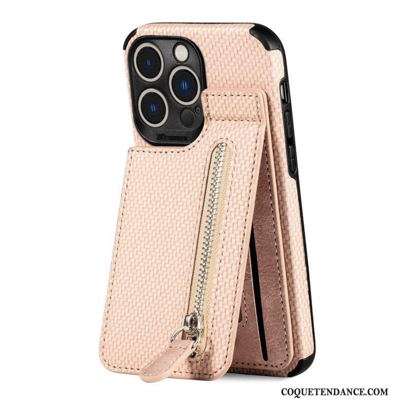 Coque iPhone 14 Pro Max Fibre de Carbone et Portefeuille