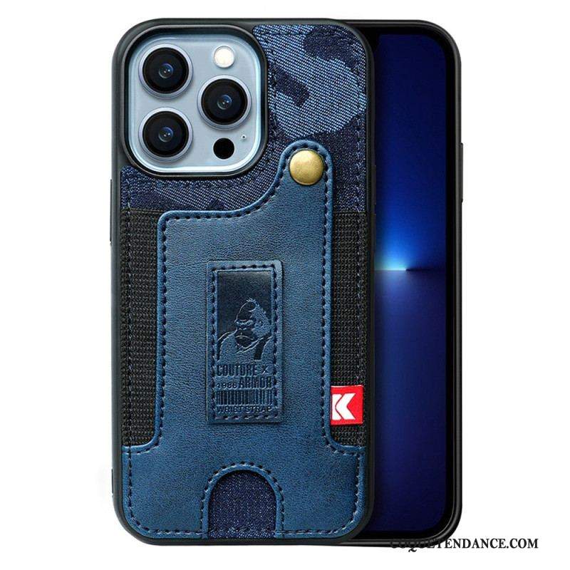 Coque iPhone 14 Pro Porte-Cartes et Sangle Jeans