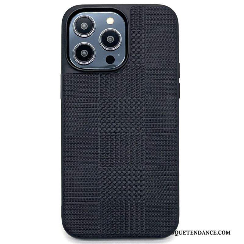 Coque iPhone 14 Pro Simili Cuir Croisé