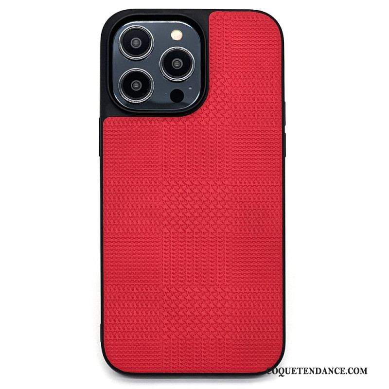 Coque iPhone 14 Pro Simili Cuir Croisé