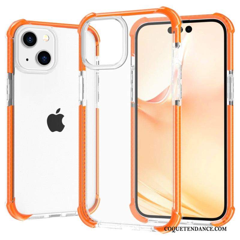 Coque iPhone 14 Transparente Rebords Colorés