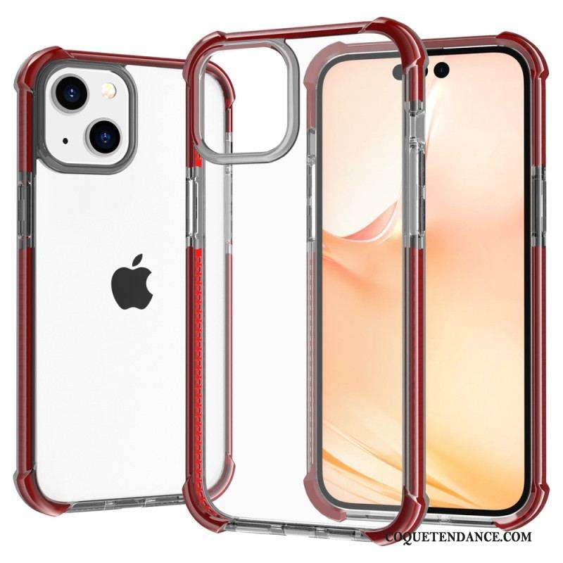 Coque iPhone 14 Transparente Rebords Colorés