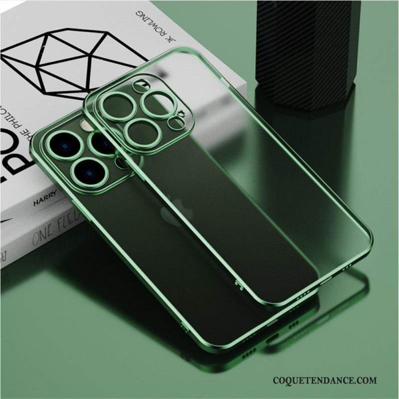 Coque iPhone 14 Transparente Style Métallisé