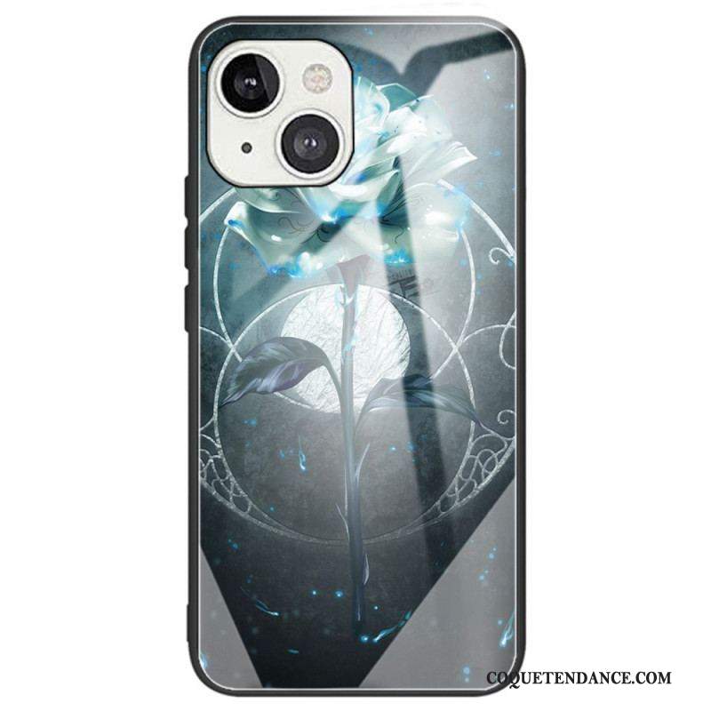 Coque iPhone 14 Verre Trempé Florale