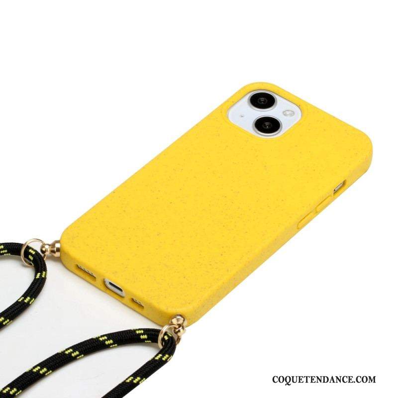 Coque iPhone 14 à Cordon Paille de Blé