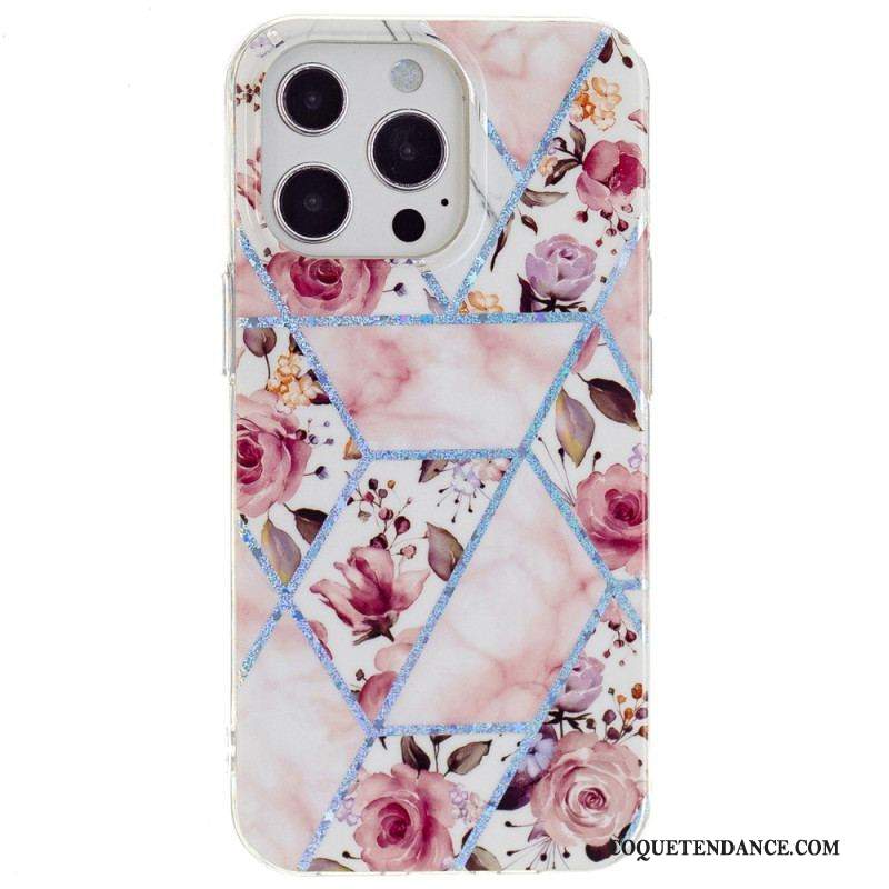 Coque iPhone 15 Pro Marbre Floral