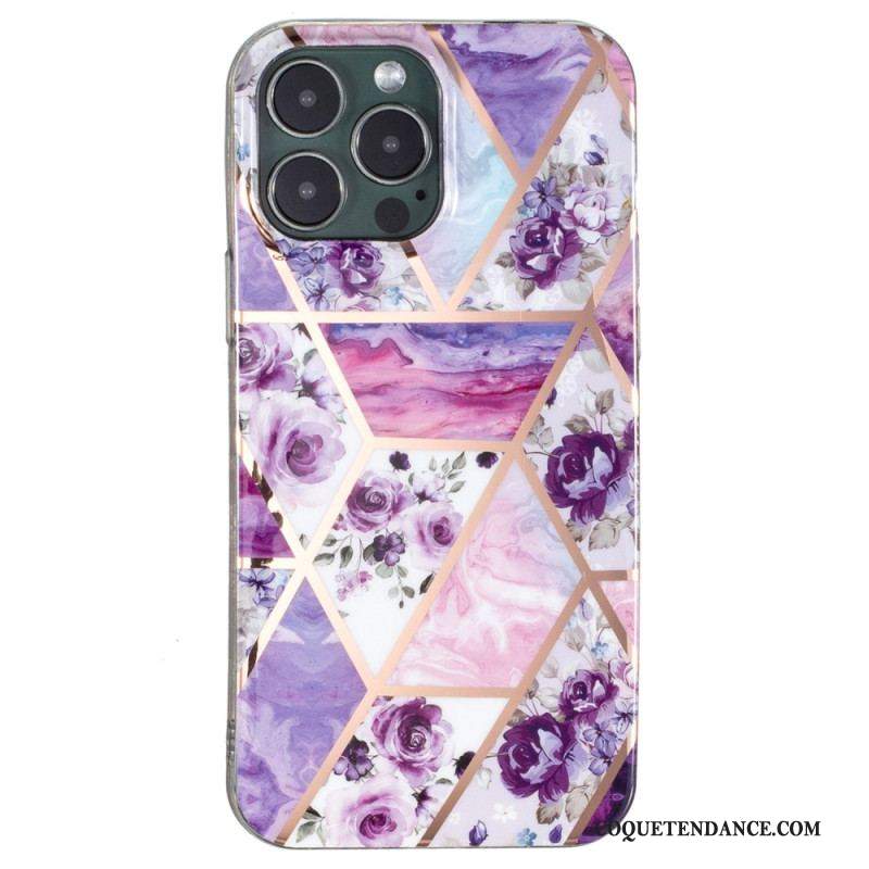 Coque iPhone 15 Pro Marbre Floral