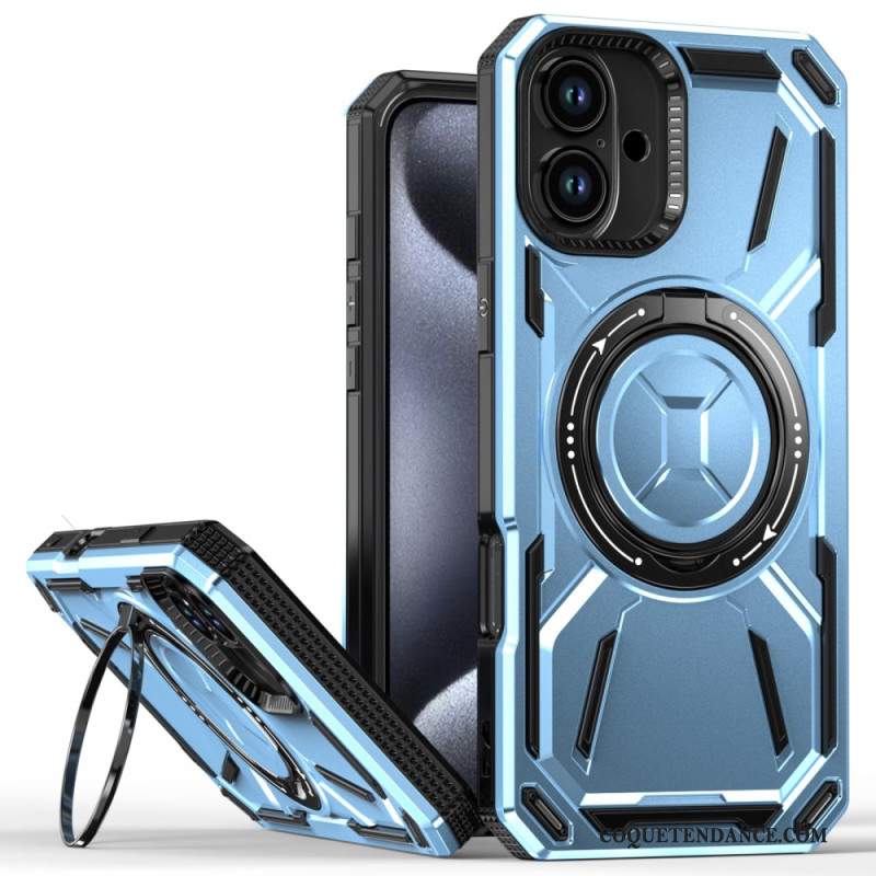 Coque iPhone 16 Plus Effet Métal Support Magnétique