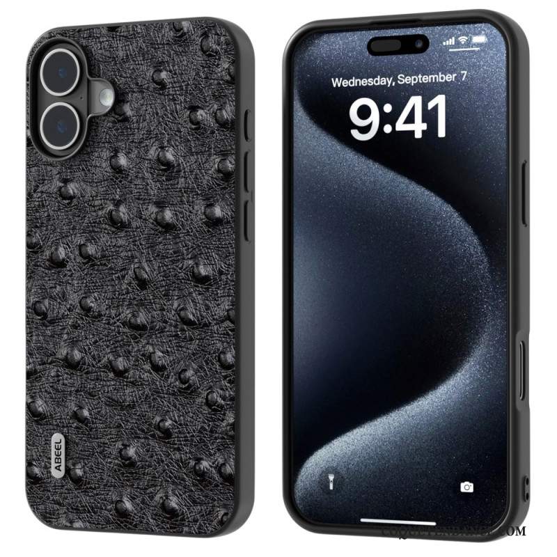 Coque iPhone 16 Plus Texture Autruche ABEEL