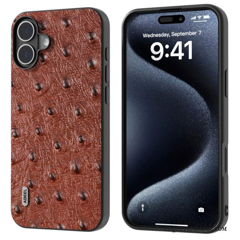 Coque iPhone 16 Plus Texture Autruche ABEEL