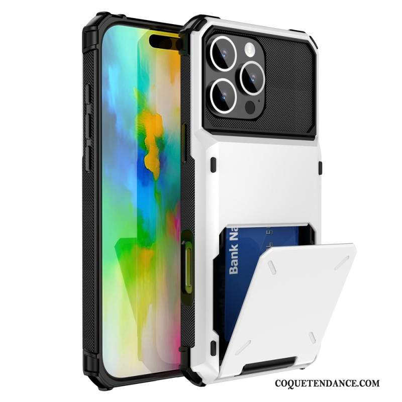 Coque iPhone 16 Pro Effet Métal Porte-Cartes