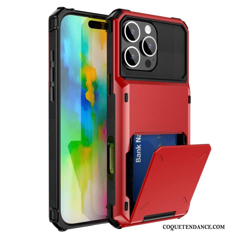 Coque iPhone 16 Pro Effet Métal Porte-Cartes