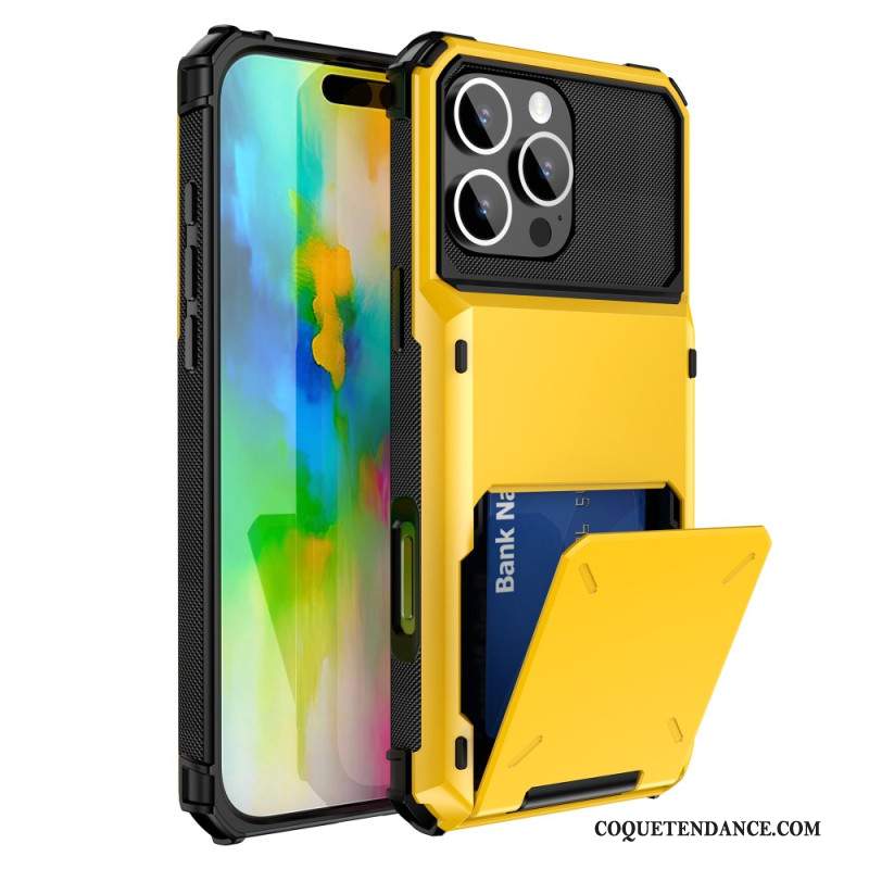 Coque iPhone 16 Pro Effet Métal Porte-Cartes