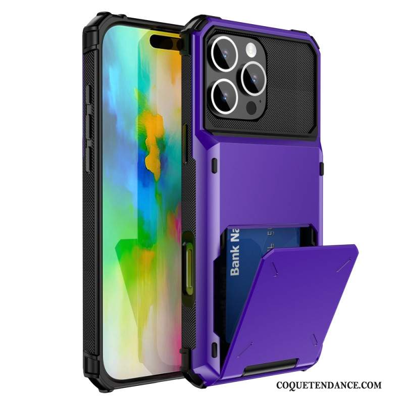 Coque iPhone 16 Pro Effet Métal Porte-Cartes