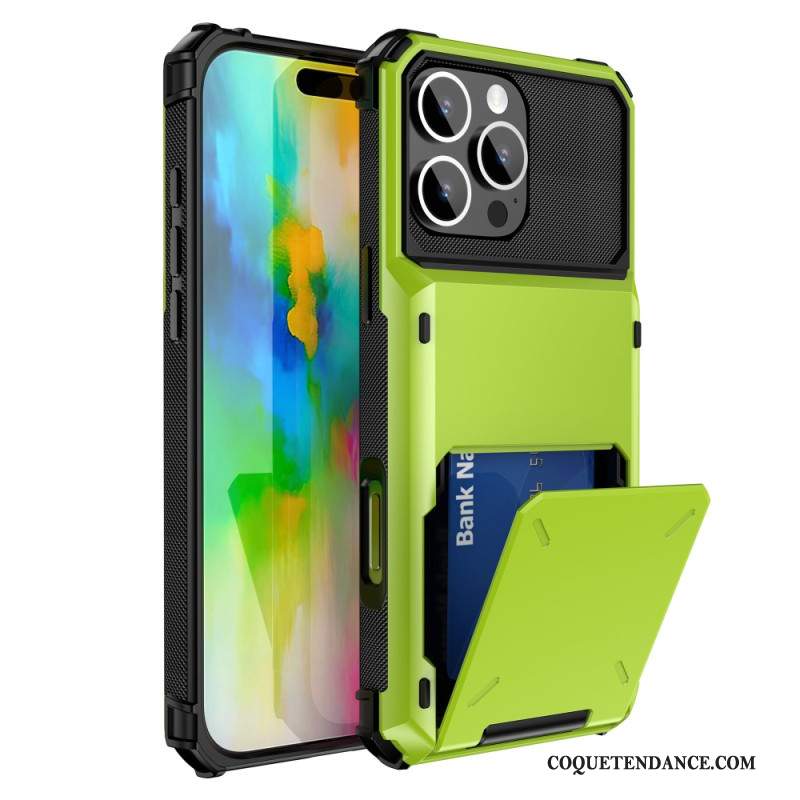 Coque iPhone 16 Pro Effet Métal Porte-Cartes