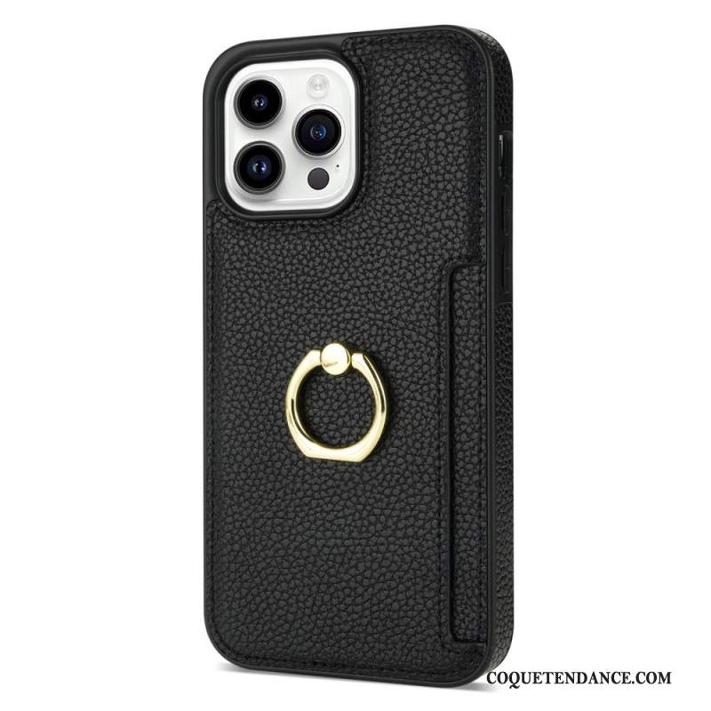 Coque iPhone 16 Pro Max Effet Cuir Anneau