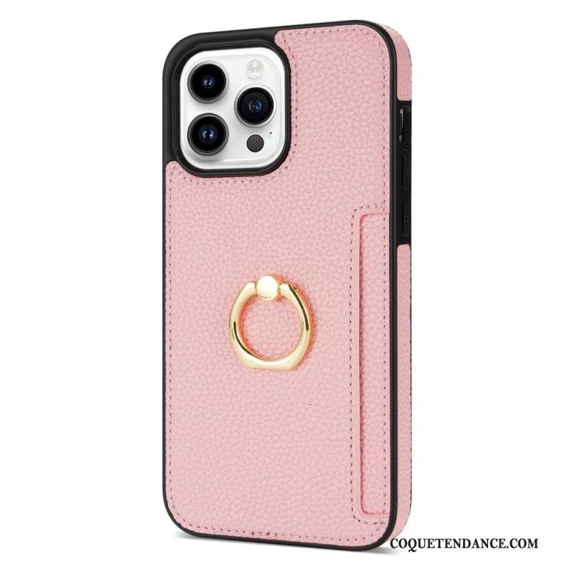 Coque iPhone 16 Pro Max Effet Cuir Anneau