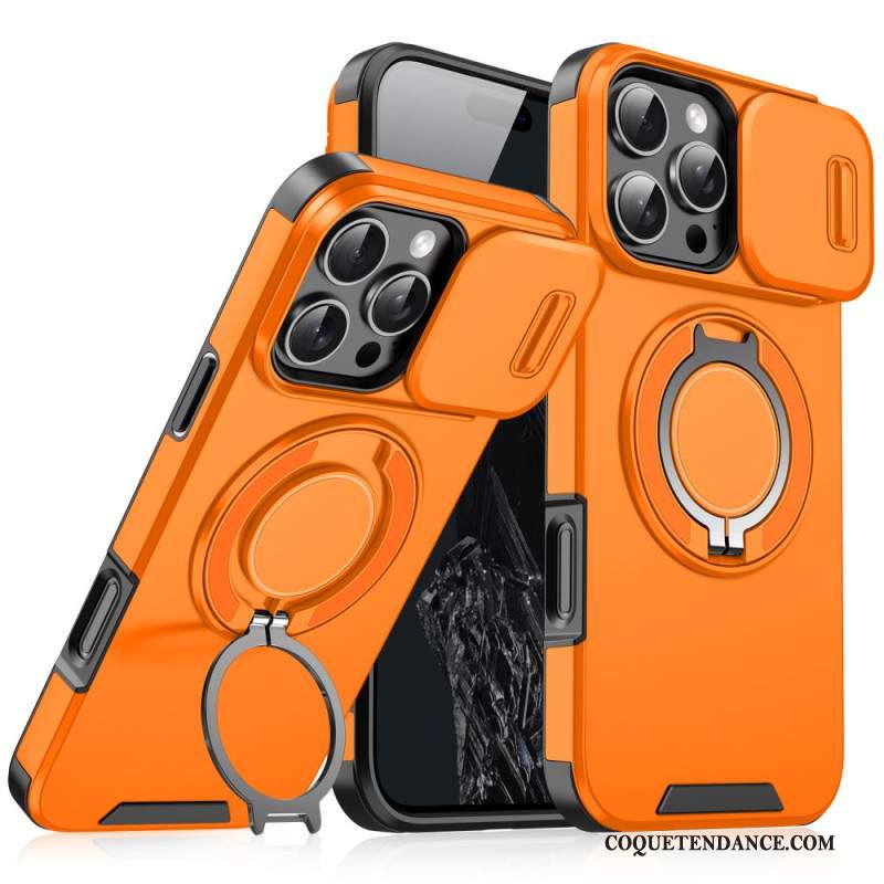 Coque iPhone 16 Pro Max Magnétique avec Protection Objectif et Support Annulaire