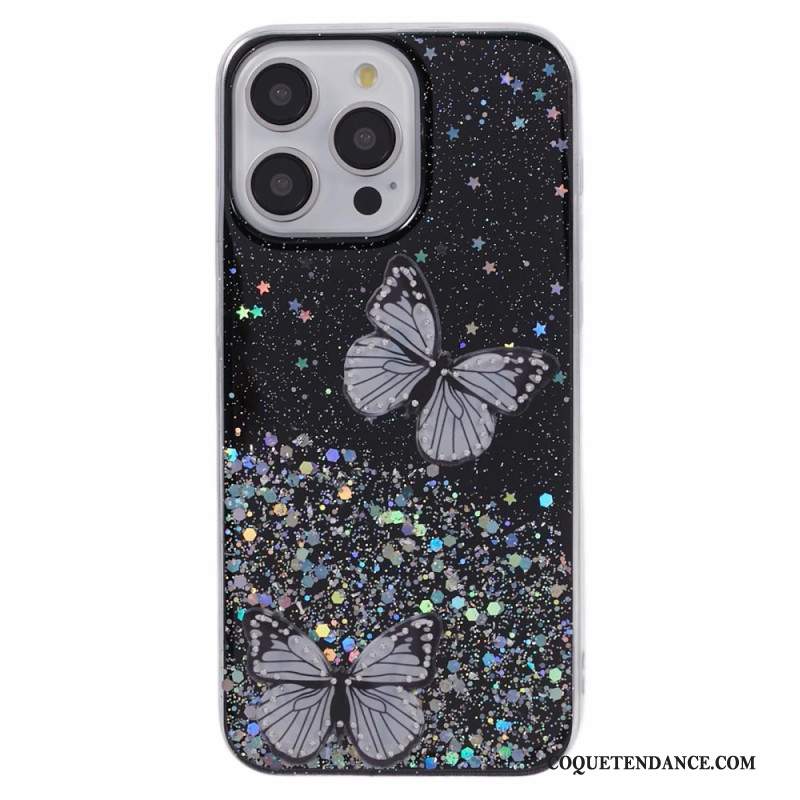 Coque iPhone 16 Pro Max Papillons Scintillants