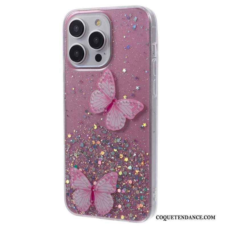 Coque iPhone 16 Pro Max Papillons Scintillants