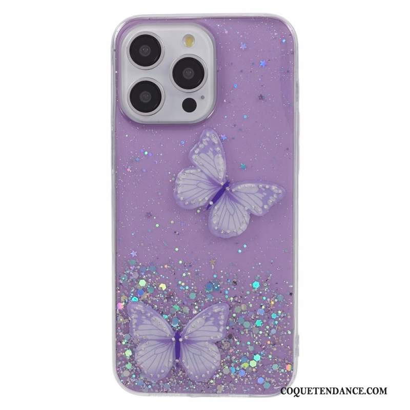 Coque iPhone 16 Pro Max Papillons Scintillants