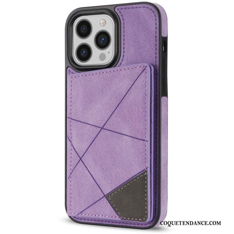 Coque iPhone 16 Pro Max Porte-Cartes Motif Géométrique