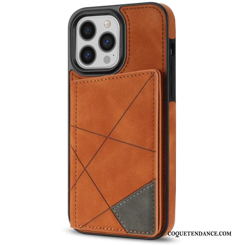 Coque iPhone 16 Pro Max Porte-Cartes Motif Géométrique