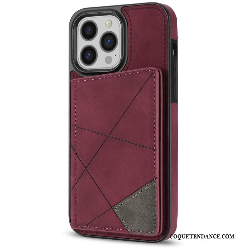 Coque iPhone 16 Pro Max Porte-Cartes Motif Géométrique