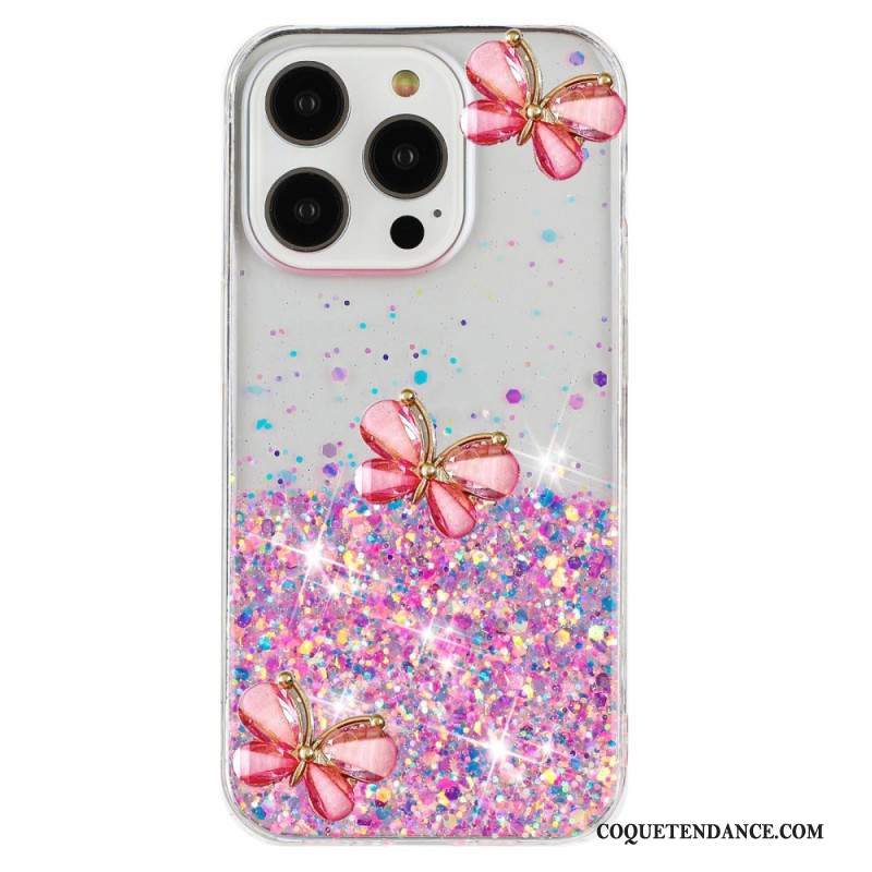 Coque iPhone 16 Pro Papillons Lumineux