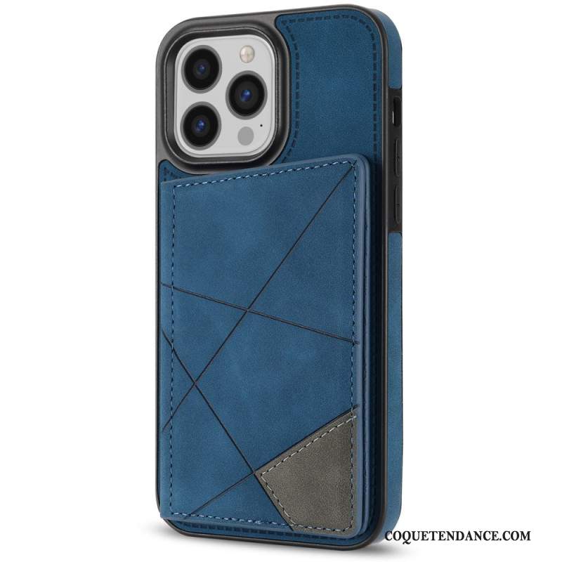 Coque iPhone 16 Pro Porte-Cartes Motif Géométrique