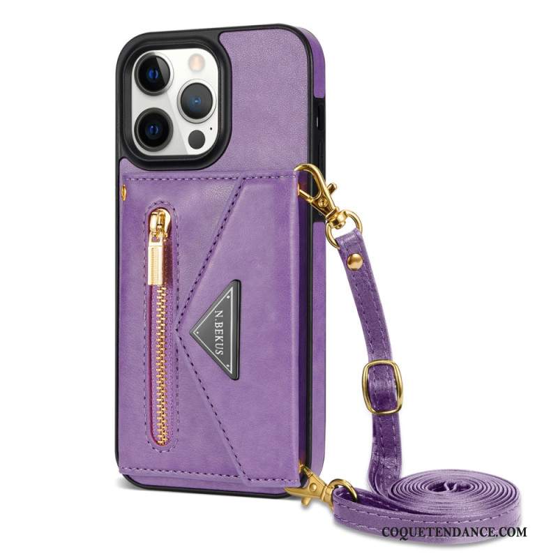 Coque iPhone 16 Pro Portefeuille et Bandoulière N.BEKUS