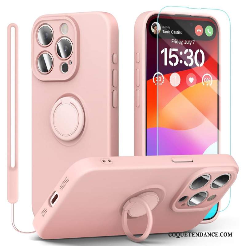 Coque iPhone 16 Pro Silicone Liquide à Lanière