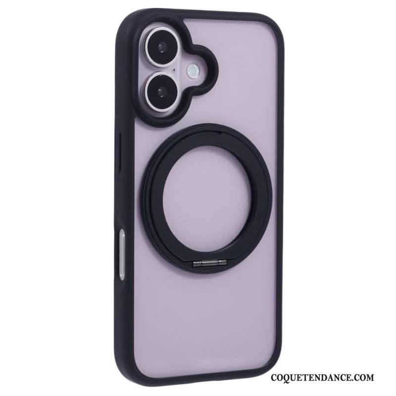 Coque iPhone 16 Support Intégré et Porte-Anneau Rotatif