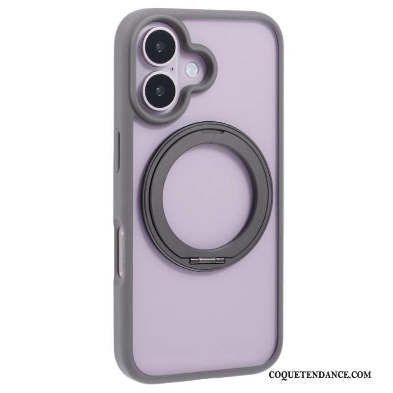 Coque iPhone 16 Support Intégré et Porte-Anneau Rotatif