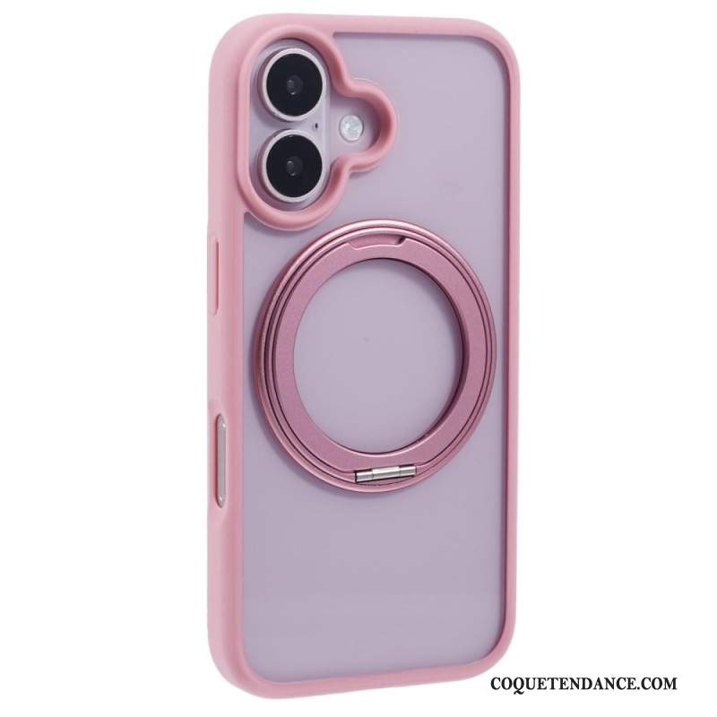 Coque iPhone 16 Support Intégré et Porte-Anneau Rotatif