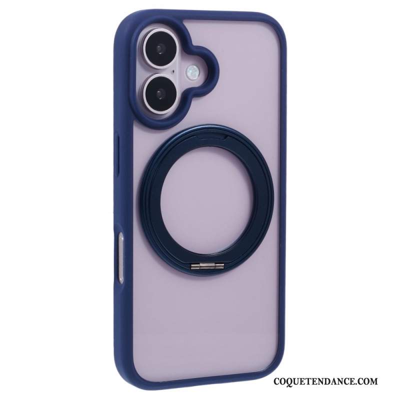 Coque iPhone 16 Support Intégré et Porte-Anneau Rotatif