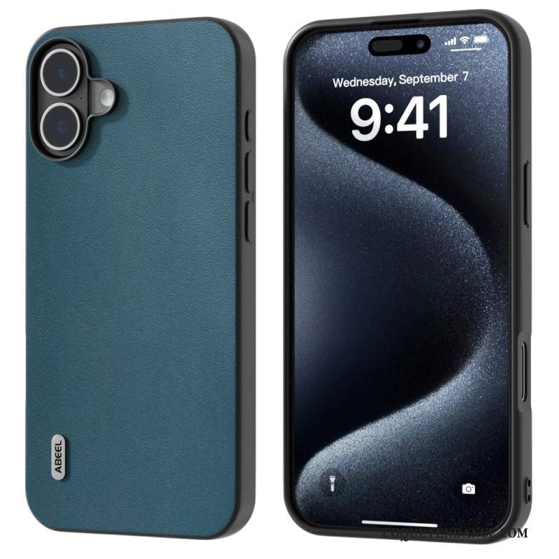 Coque pour iPhone 16 Plus Simili Cuir ABEEL