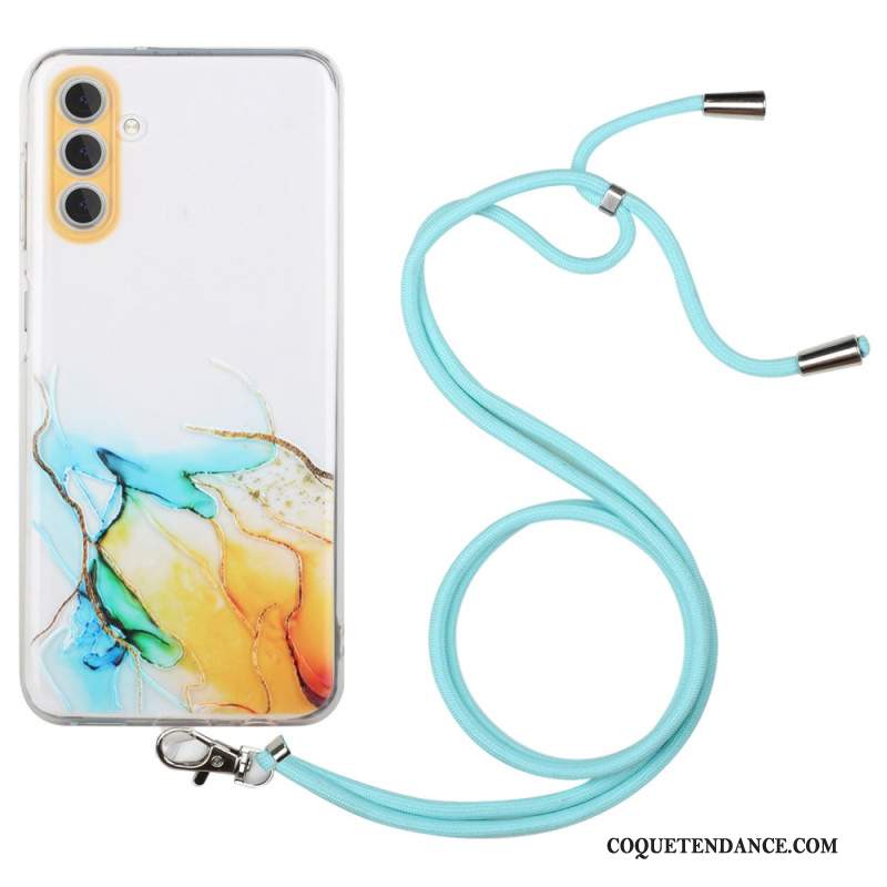 Coque à Cordon Samsung Galaxy A15 5G Marbre Aquarelle