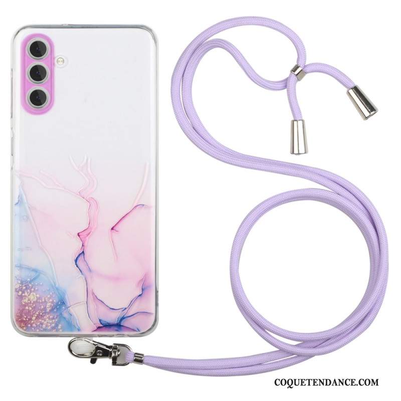 Coque à Cordon Samsung Galaxy A15 5G Marbre Aquarelle