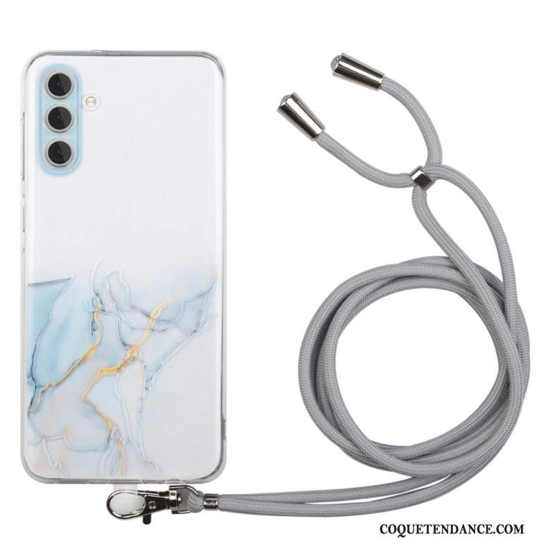 Coque à Cordon Samsung Galaxy S24 Plus Marbre Aquarelle